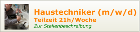 Haustechniker (m/w/d) Teilzeit 21h/Woche Zur Stellenbeschreibung